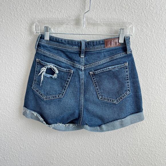 Hollister Curvy Ultra High Rise Mom Short Women's 25 Distressed Cuffed Stretch - Picture 2 of 4